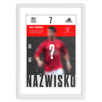 Personalizowany Plakat ze Sportowcem Vintage-Biała Aluminiowa Rama-
