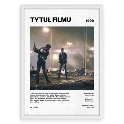 Personalizowany Plakat Film-Biała Aluminiowa Rama-