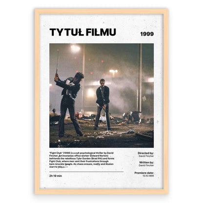 Personalizowany Plakat Film-Naturalna Drewniana Rama-