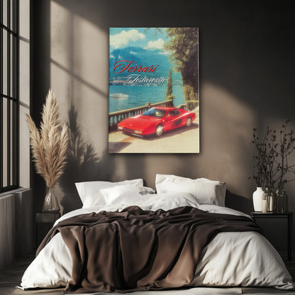 Ferrari Testarossa Vintage Obraz na Płótnie-