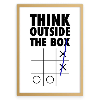 Think Outside The Box Plakat-Złota Aluminiowa Rama-