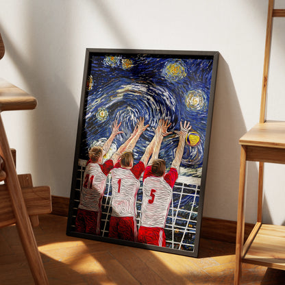 Volleyball Van Gogh Plakat-Bez Ramy-