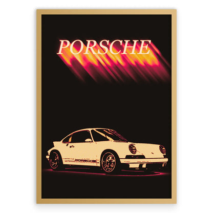 Vintage Porsche Plakat-Pełna Okładka-Złota Aluminiowa Rama