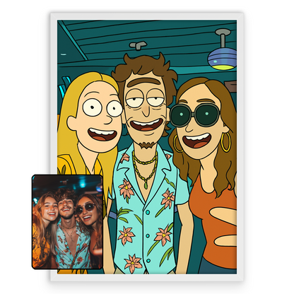 Personalizowany Plakat Zdjęcie w stylu Rick and Morty