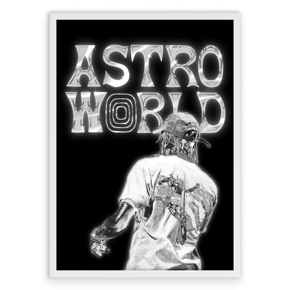 Travis Scott Chrome Plakat-Biała Aluminiowa Rama-