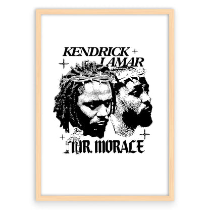 Kendrick Lamar Plakat-Naturalna Drewniana Rama-