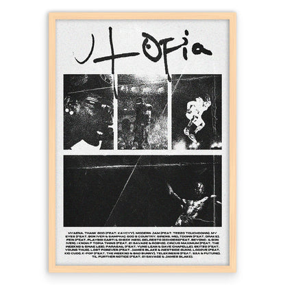 Travis Scott UTOPIA Plakat-Naturalna Drewniana Rama-