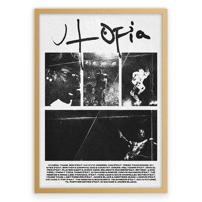 Travis Scott UTOPIA Plakat-Złota Aluminiowa Rama-